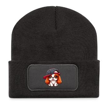 Cavalier King Charles Dog Cute Dog - Recycled Patch Beanie - dark grey - Front