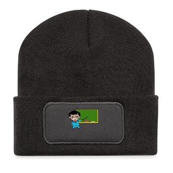 Beruf lehrer Job Arbeit Karriere Arbeiter Erfolg - Recycelte Patch Beanie - Dunkelgrau - Vorne