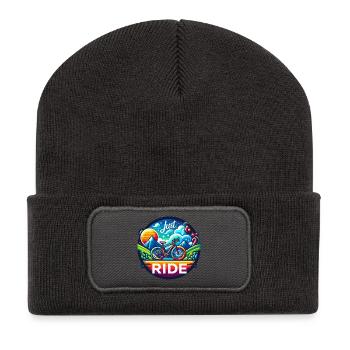 Just Ride - Road Bike, Gravel in Vivid Colors - Recycled Patch Beanie - dark grey - Front