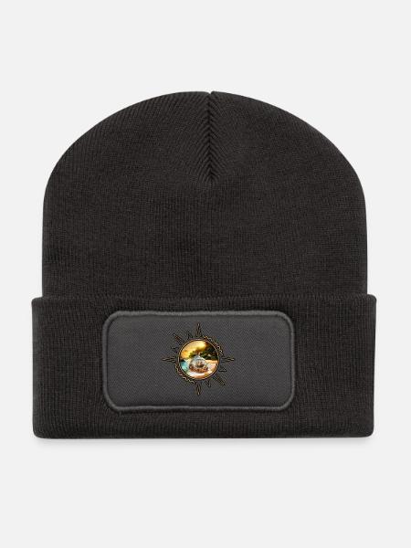 Einzigartige und überraschende Flasche mit Boot - Recycelte Patch Beanie - Dunkelgrau
