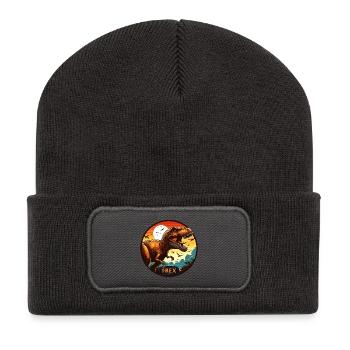 Dinosaure T-Rex logo - Beanie recyclé à patch - charbon - Devant