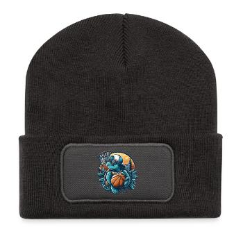 Cadeau de lunettes de soleil de tortue de basket-ball - Beanie recyclé à patch - charbon - Devant