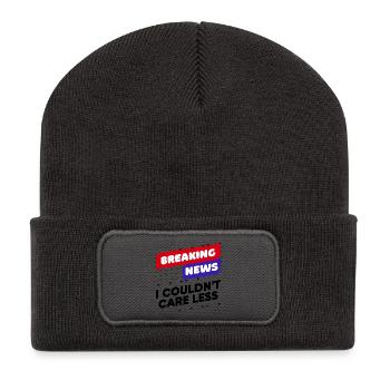 Ist Mir Egal Lustige Sprüche Witzig Chill - Recycelte Patch Beanie - Dunkelgrau - Vorne