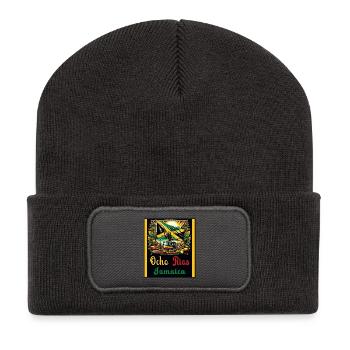 Jamaika Ocho Rios Reggae Design - Recycelte Patch Beanie - Dunkelgrau - Vorne
