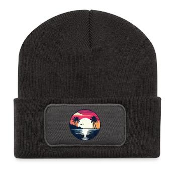 Sommerzeit - Recycelte Patch Beanie - Dunkelgrau - Vorne