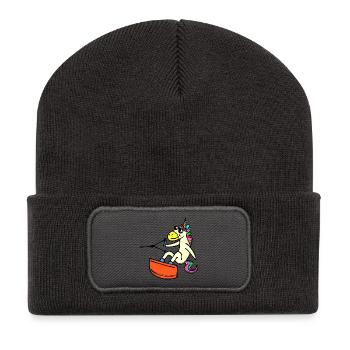Wakeboard, Stunt, Water Sports, Wakesurfing, Unicorn - Recycled Patch Beanie - dark grey - Front