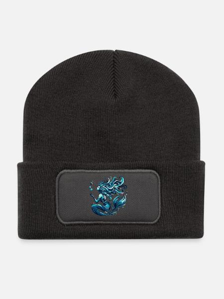 Cadeau de sirène - Beanie recyclé à patch - charbon
