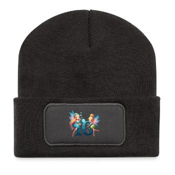 10 Jahre Fee Elfe Geburtstag Geschenk - Recycelte Patch Beanie - Dunkelgrau - Vorne