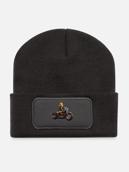 Duck Biker - Recycelte Patch Beanie - Dunkelgrau