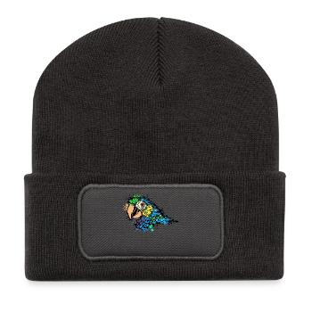 Animal Lover, Zoo, Pet, Tropical, Parrot, Bird - Recycled Patch Beanie - dark grey - Front
