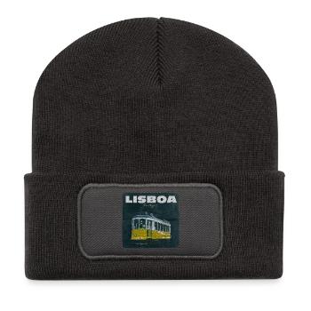 Lisbon Yellow Tram Retro - Recycled Patch Beanie - dark grey - Front