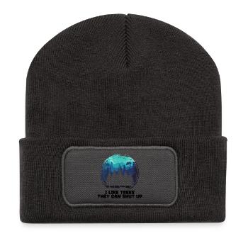 Cool Saying Tree Forestry Lumberjack Forest Work - Recycled Patch Beanie - dark grey - Front