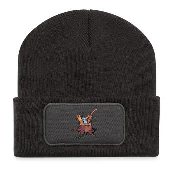 Tree Cutter Axe Wood Lumberjack Forestry Work - Recycled Patch Beanie - dark grey - Front