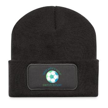 School at last - Soccer - Now it's time to get goi - Recycled Patch Beanie - dark grey - Front
