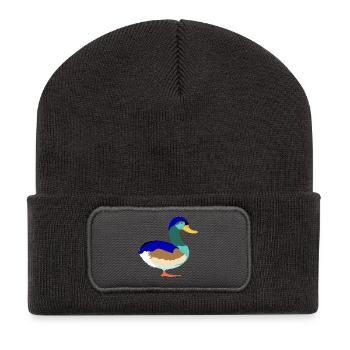 Joli Canard colvert coloré - Beanie recyclé à patch - charbon - Devant