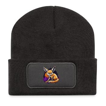 collection fennec couleur 7 - Beanie recyclé à patch - charbon - Devant