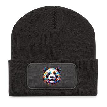 Panda - Recycelte Patch Beanie - Dunkelgrau - Vorne