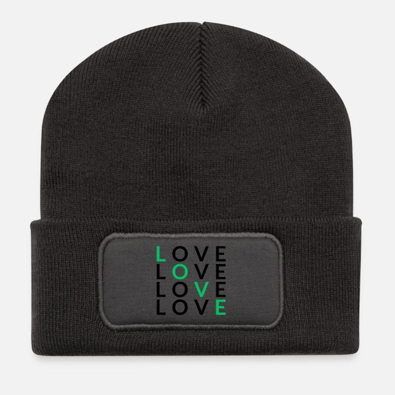 4 LOVE green - Recycelte Patch Beanie - Dunkelgrau