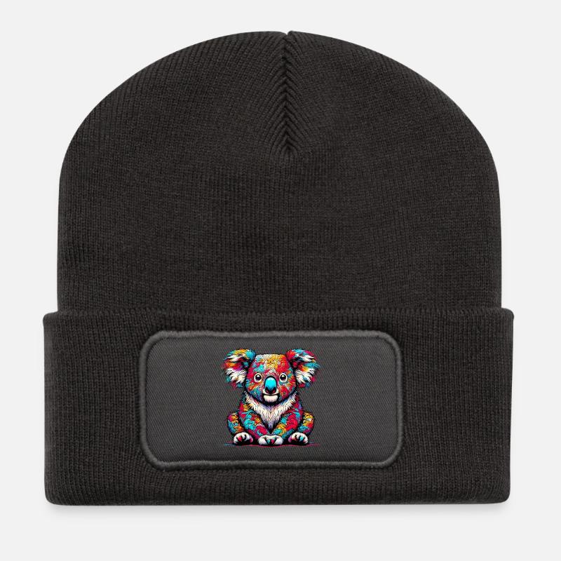 Koala - Recycelte Patch Beanie - Dunkelgrau