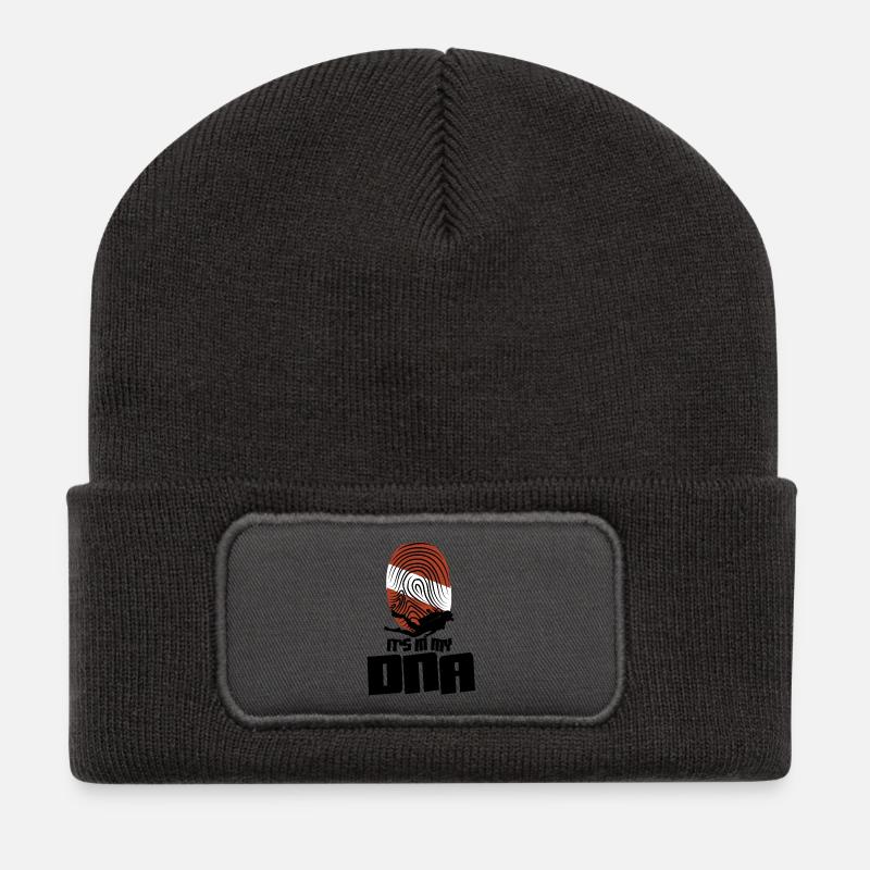 Es ist in meiner DNA - Recycelte Patch Beanie - Dunkelgrau