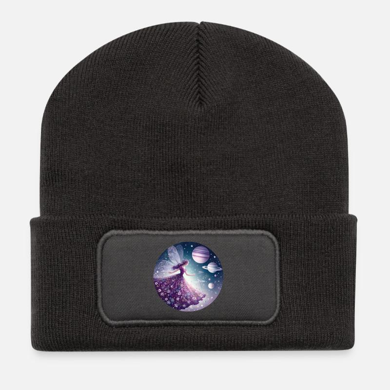 Fee der Wünsche - Recycelte Patch Beanie - Dunkelgrau