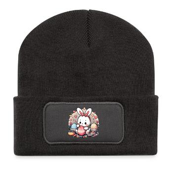Préparatifs de Pâques - Beanie recyclé à patch - charbon - Devant