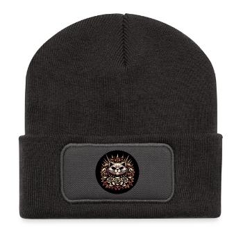 Evil cat - Recycled Patch Beanie - dark grey - Front