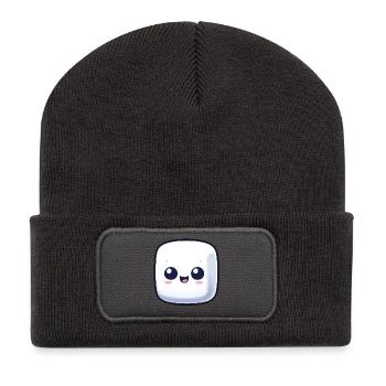Süßer Marshmallow Zucker Comic - Recycelte Patch Beanie - Dunkelgrau - Vorne