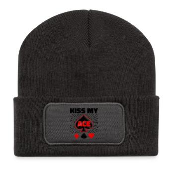 Jeu de cartes de joueur professionnel Poker Statement Casino - Beanie recyclé à patch - charbon - Devant