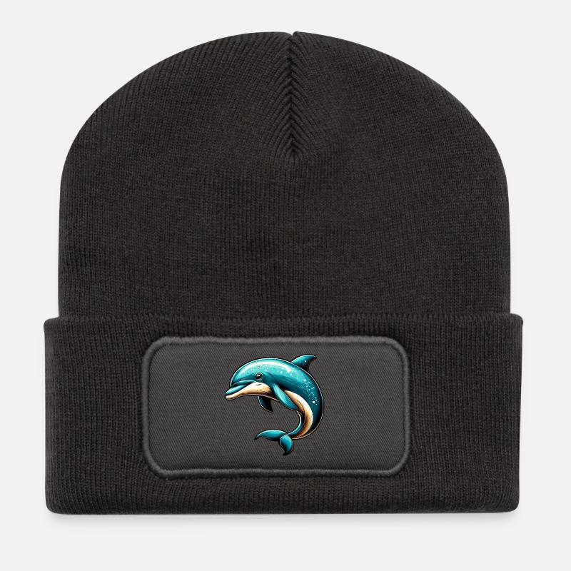 Dolphin - Recycled Patch Beanie - dark grey