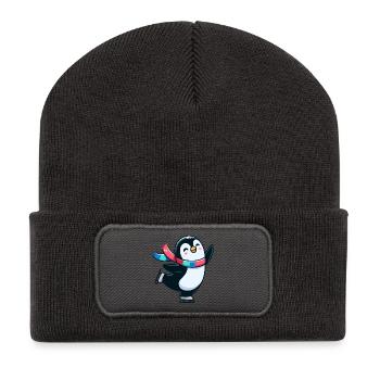 Winter Waltz Penguin: The Icy Dancer - Recycled Patch Beanie - dark grey - Front