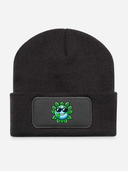 Cool Planet: The Eco-Friendly Earth - Recycled Patch Beanie - dark grey