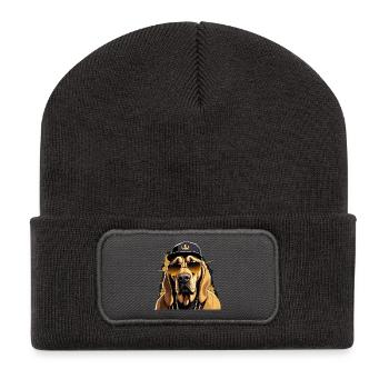 Bloodhound Gangsta Gangster Dog Gift - Recycled Patch Beanie - dark grey - Front