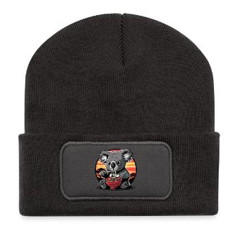 Funny Koala Bear Ramen Noodles Koala Bear Koala - Recycled Patch Beanie - dark grey - Front