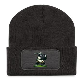 Golf-Gorilla - Recycelte Patch Beanie - Dunkelgrau - Vorne