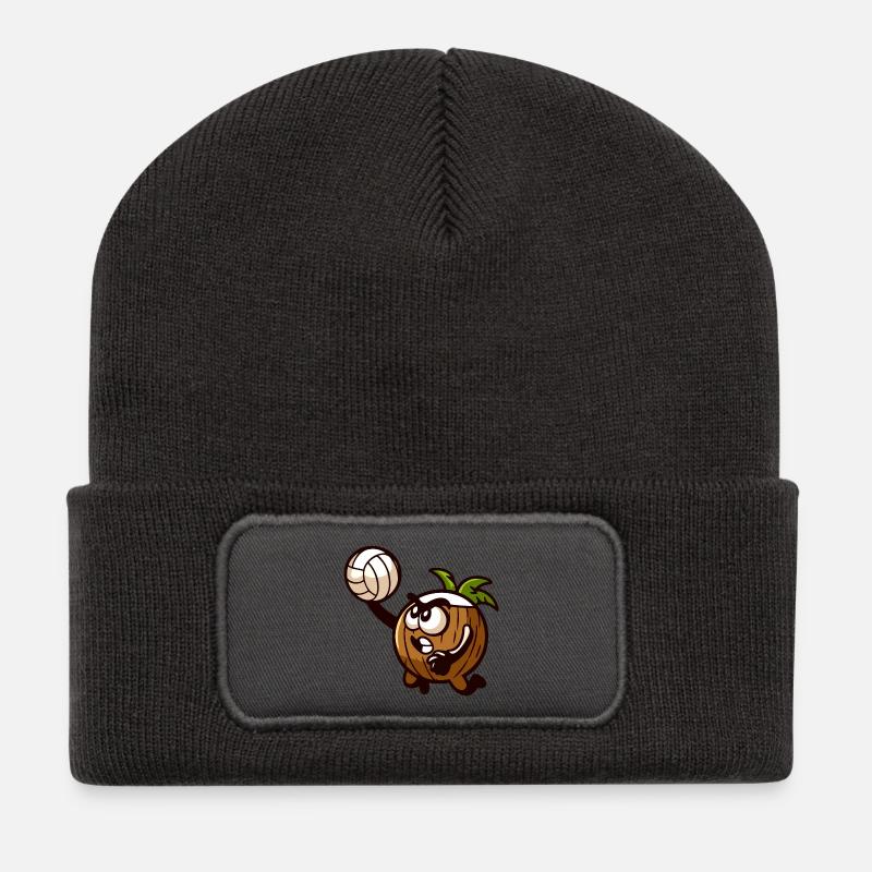 Spike die Volleyball-Eichel - Recycelte Patch Beanie - Dunkelgrau