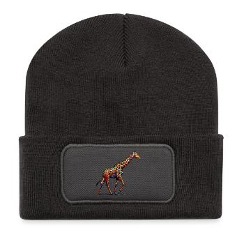 Giraffe - Recycelte Patch Beanie - Dunkelgrau - Vorne