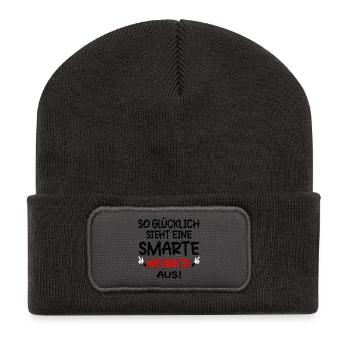 MATURA MATURANTIN GLÜCKLICH - Recycelte Patch Beanie - Dunkelgrau - Vorne