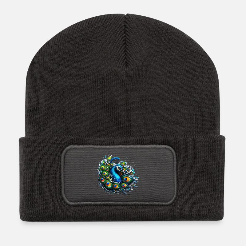 Pfau - Recycelte Patch Beanie - Dunkelgrau