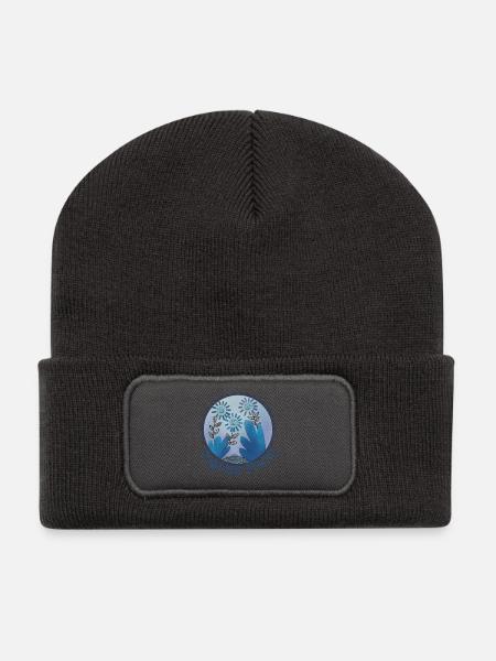 Plant More Flowers - Recycelte Patch Beanie - Dunkelgrau