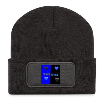 i love inter - Recycled Patch Beanie - dark grey - Front