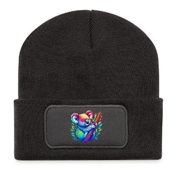 Koala - Beanie recyclé à patch - charbon - Devant