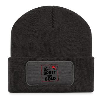 Energy Filling Station Gasoline Diesel Fuel Pump Refueling - Recycled Patch Beanie - dark grey - Front
