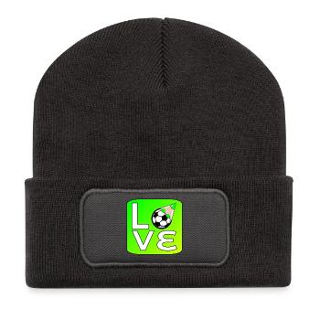 AIMEZ JOUER AU FOOTBALL - Beanie recyclé à patch - charbon - Devant
