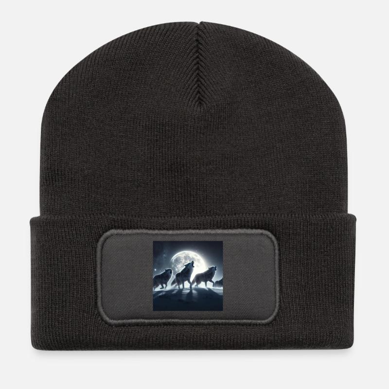 Le hurlement des loups - Beanie recyclé à patch - charbon