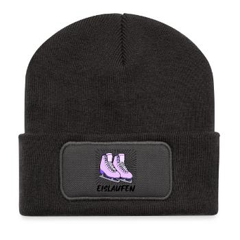 Sports d’hiver Skieurs Patinage sur glace Ski sur glace - Beanie recyclé à patch - charbon - Devant
