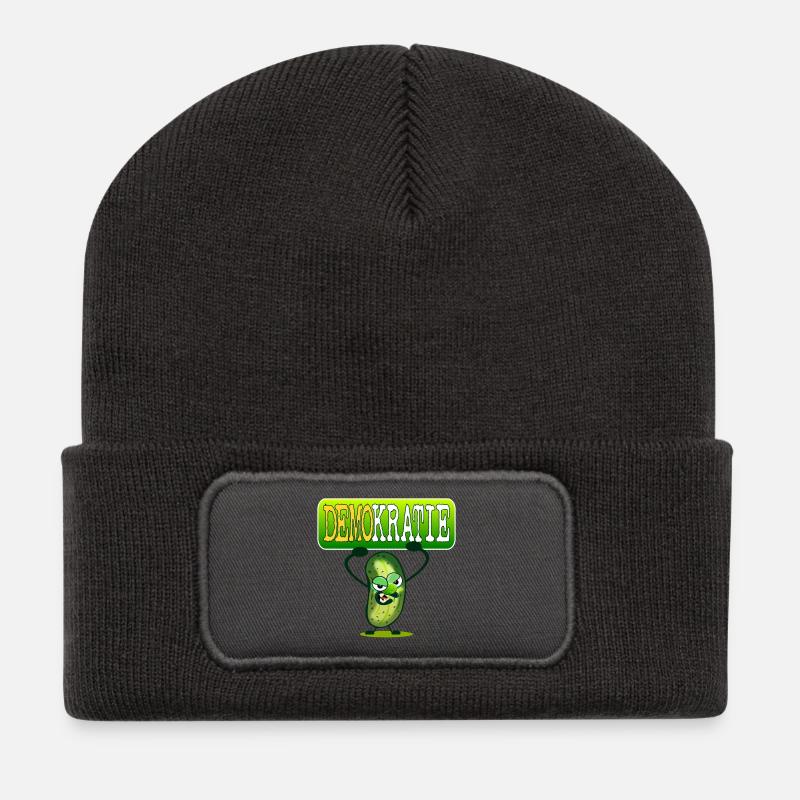 Demokratie Demo - Gewürzgurken - Recycelte Patch Beanie - Dunkelgrau