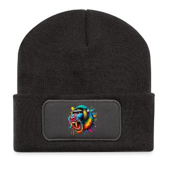 Mandrill Monkey - Recycled Patch Beanie - dark grey - Front