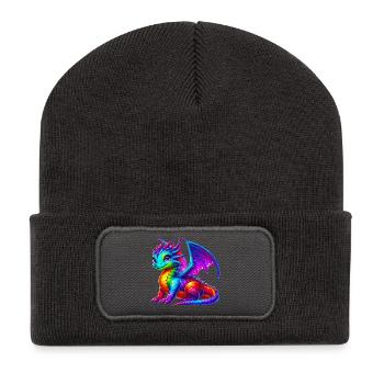 Dragon - Beanie recyclé à patch - charbon - Devant