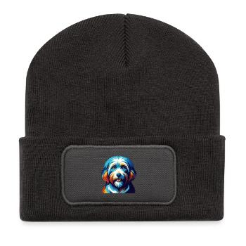 Coton De Tulear Chien Race Coloré Dessin Animé Kawaii - Beanie recyclé à patch - charbon - Devant